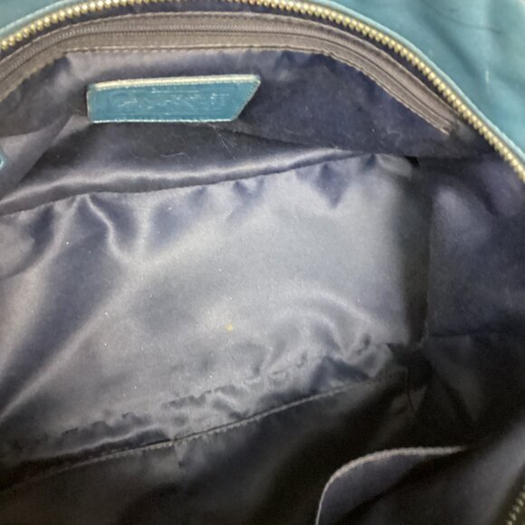 COACH Blue Leather Pleated Gallery East West Tote Handbag 17721 - Picture 13 of 16